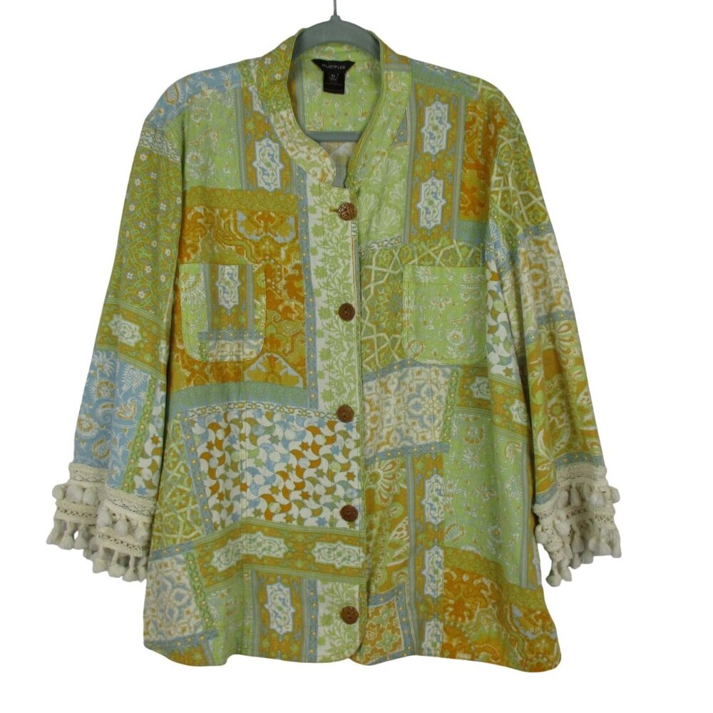 Multiples Jacket 3X Cottagecore Boho Cotton Linen Blend Summer Casual